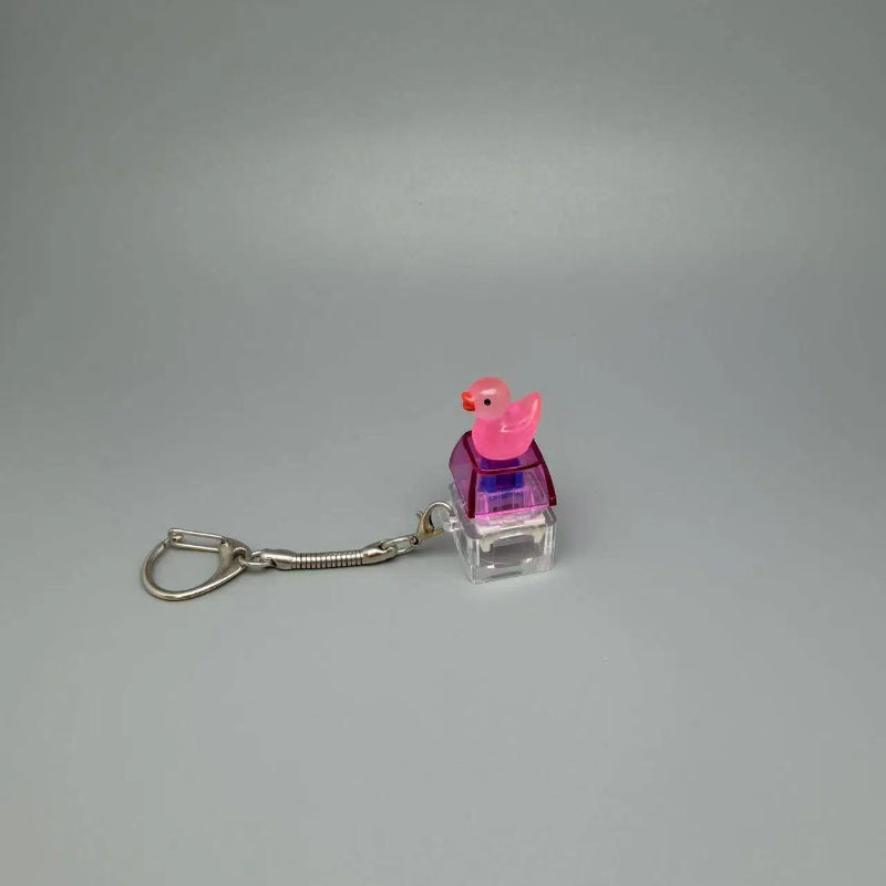 Cute Duck Fidget Clicker Keychain Keyboard Stress Relief Bag Charm