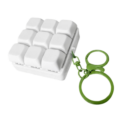 Finger Press Button Cube Squishy Keyboard Keychain Stress Relief Toy