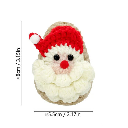 2025 Christmas Crochet Ornaments Knitted Mini Christmas Tree Decorations Hanging Car Charm