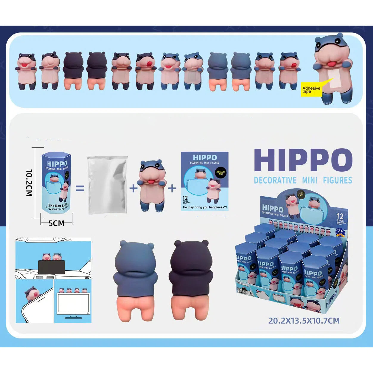 Cartoon Screen Buddy Blind Box Display Figure Set (12pcs/Box)