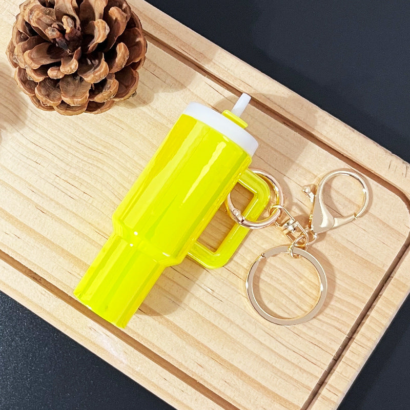 Mini Tumbler Bag Charm Keychain Holographic Rainbow Plastic Cup Charm Accessory