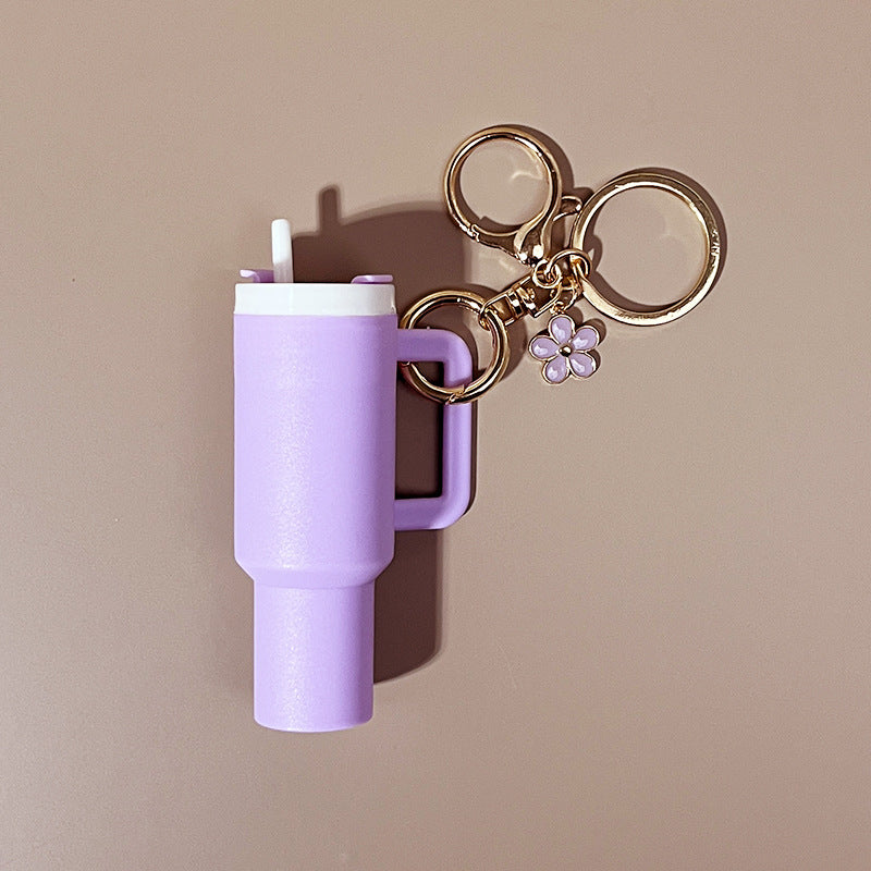Mini Tumbler Bag Charm Keychain – Colorful Plastic Cup Charm Accessory