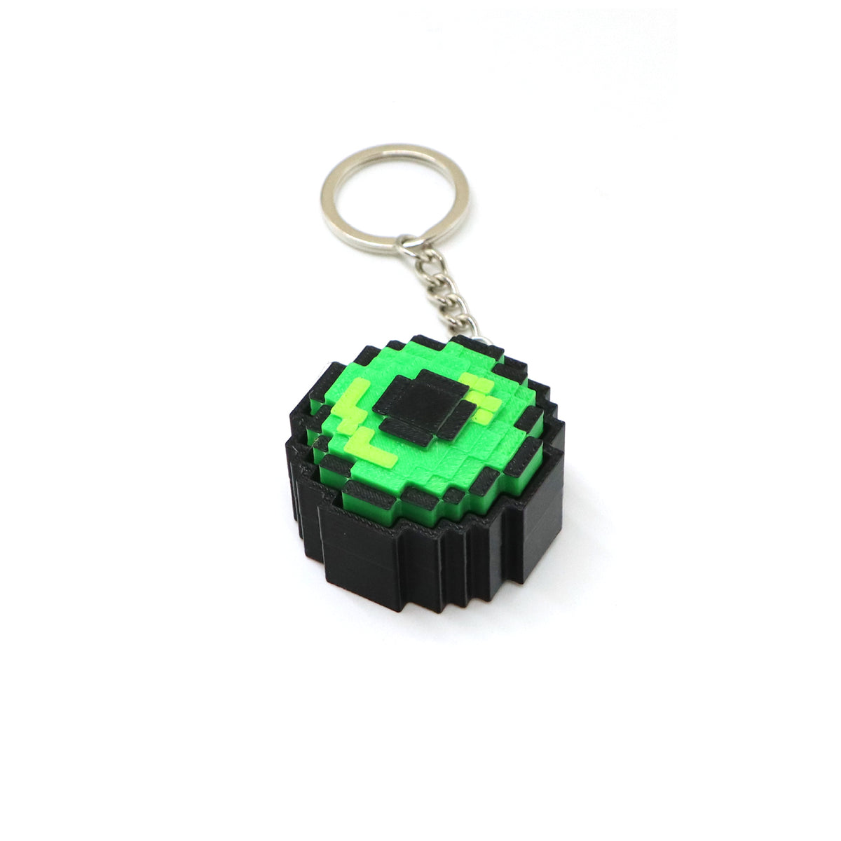 3D Printed Pixel Block Fidget Clicker Keychain – Mechanical Keyboard Feel Push Button Toy & Bag Charm