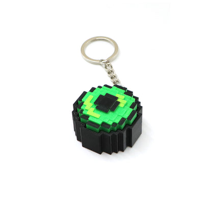 3D Printed Pixel Block Fidget Clicker Keychain – Mechanical Keyboard Feel Push Button Toy & Bag Charm