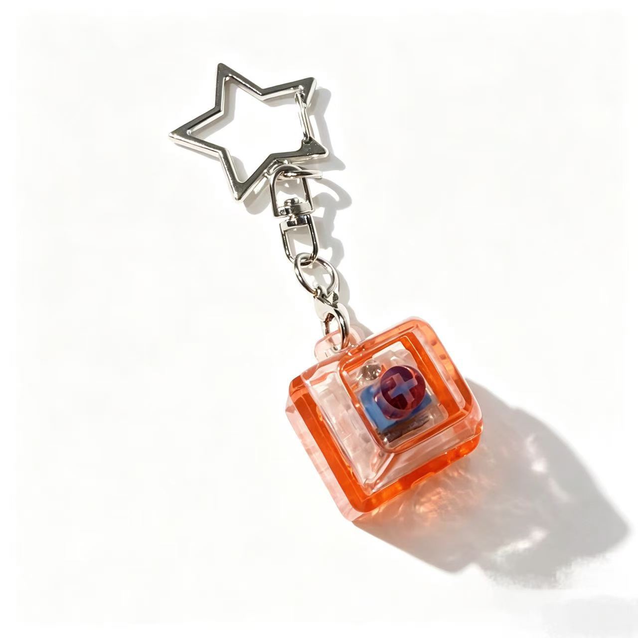 Star Keycap Keychain Charm Colorful Pop Key Charm Accessory Giftable Bag & Keychain