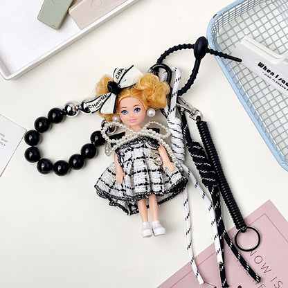 Chic Fashion Doll Keychain Cute Knitted Cartoon Doll Bag Charm Pendant Accessory