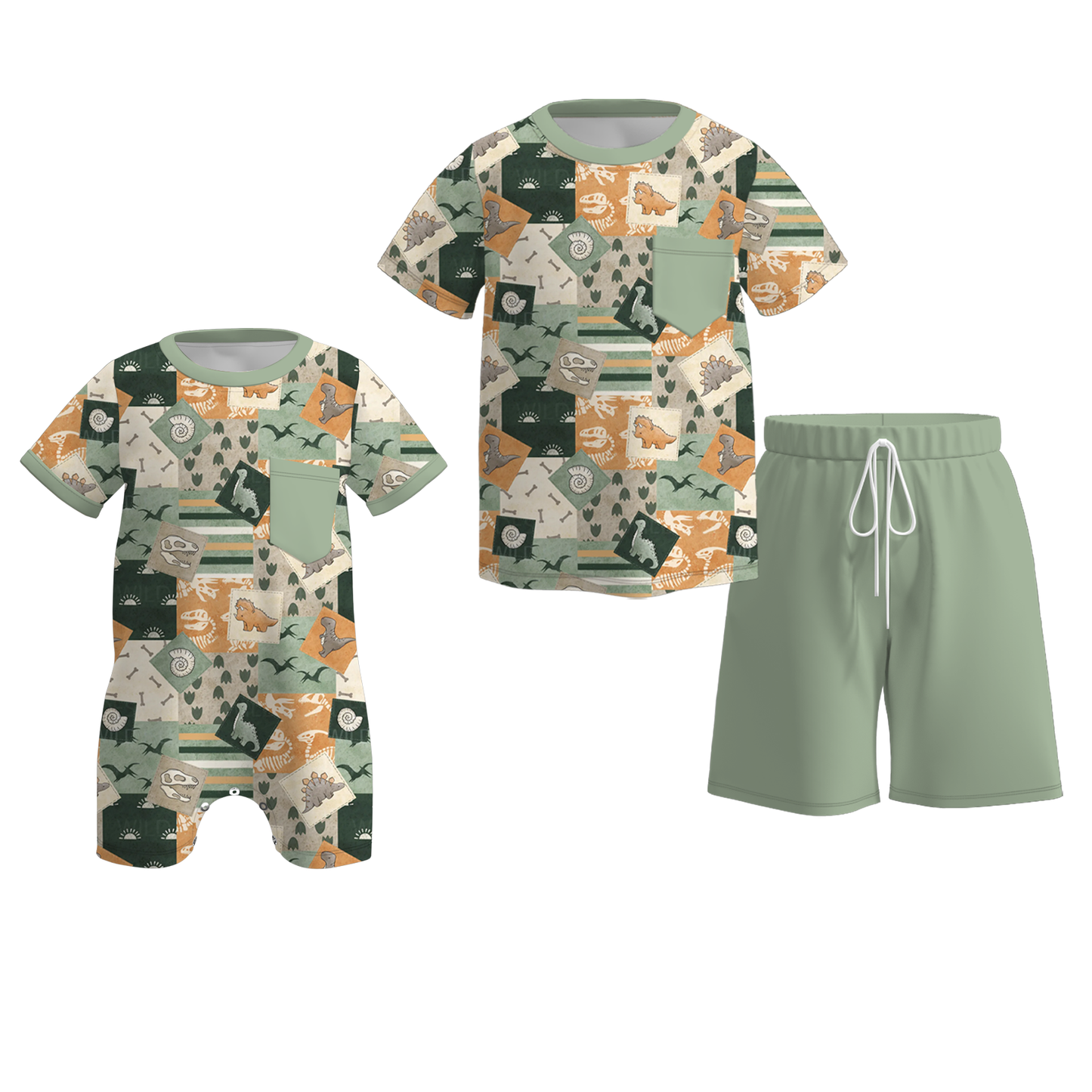 Boys Spring Summer Dinosour Collection Outfits