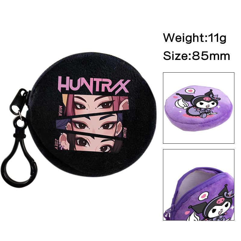 Plush K-pop Demon Hunters Mini Coin Purse & Earphone Case Bag Charm Keychain