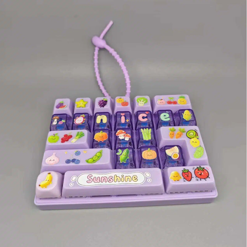 Fidget Decompression Keyboard Stress Relief Toy Colorful Keycap Sensory Charm