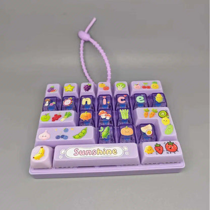 Fidget Decompression Keyboard Stress Relief Toy Colorful Keycap Sensory Charm