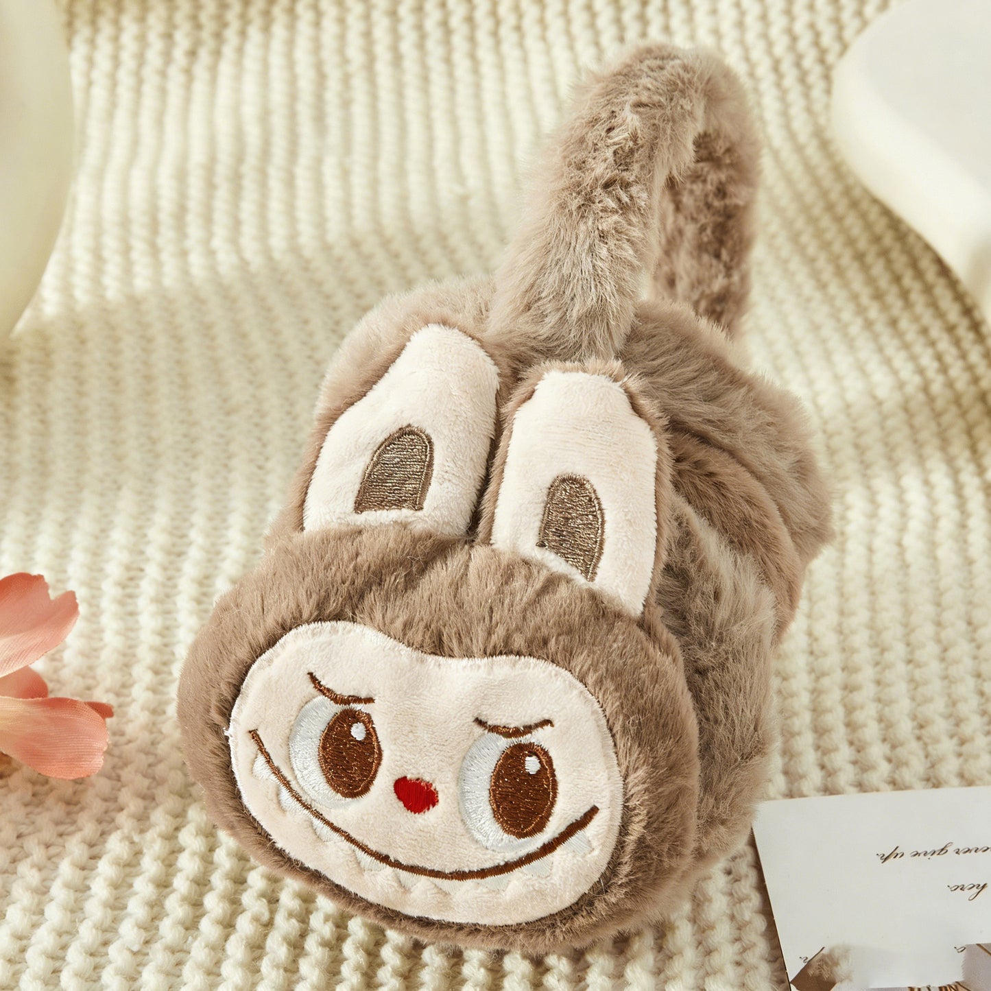 Labubu Solid Color Fuzzy Ear Muffs Warm Plush Earmuffs Cozy Frost-Proof Ear Warmers