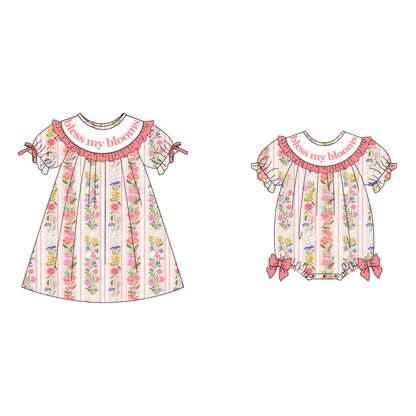 Spring Summer Floral BLESS MY BLOOMS Embroidery Smock Dress & Romper