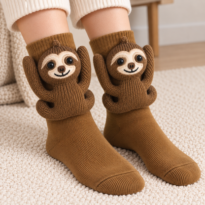3D Animal Character Knit Crew Socks – Funny Cozy Socks for Everyday Lounging & Gifts