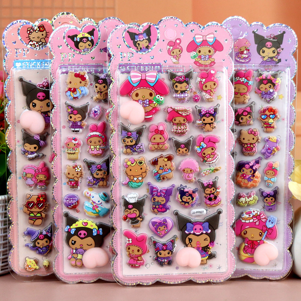 3D Puffy Kids Cartoon Layered DIY Anime Movie Merchandise Stickers