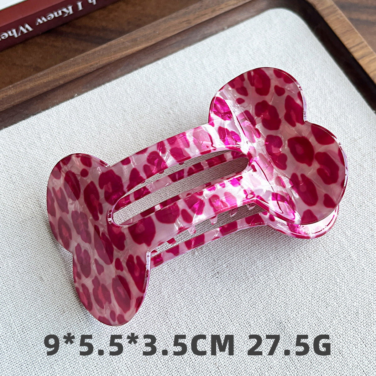Bone-Shaped Acetate-Look Hair Claw Clip – Patterned Hair Clip