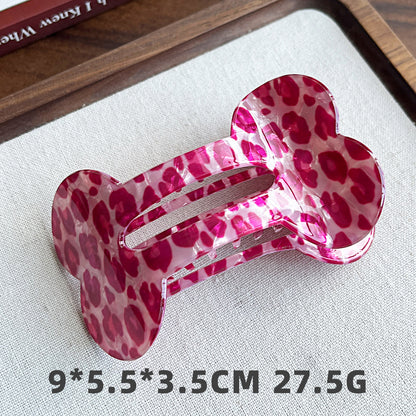 Bone-Shaped Acetate-Look Hair Claw Clip – Patterned Hair Clip
