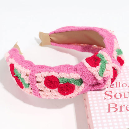 Handmade Crochet Headband Boho Knitted Hair Band for Women & Girls Granny Square Hair Accessory