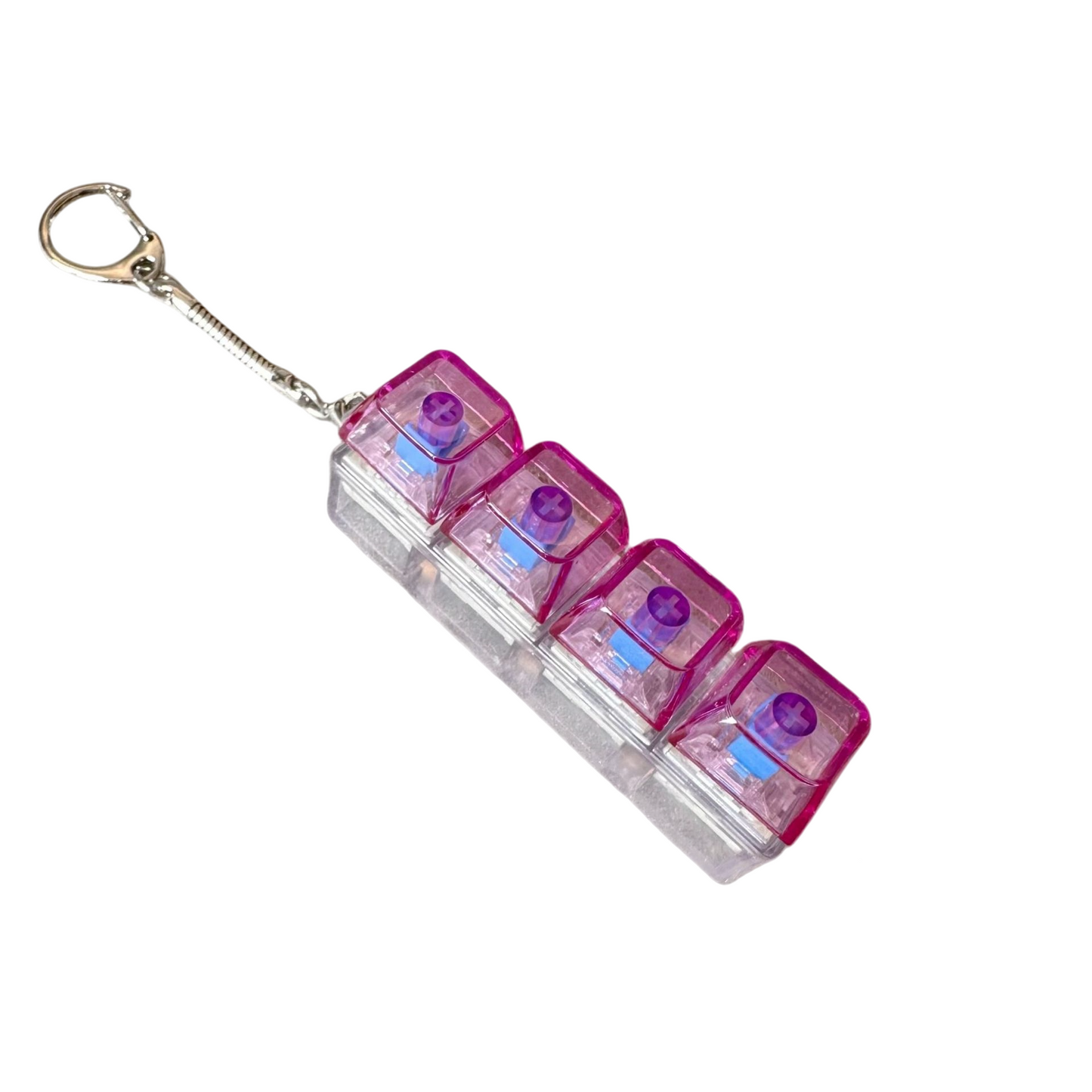 Transparent Click Button Fidget Keychain Stress Relief Multiple Colors