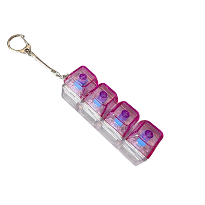 Transparent Click Button Fidget Keychain Stress Relief Multiple Colors