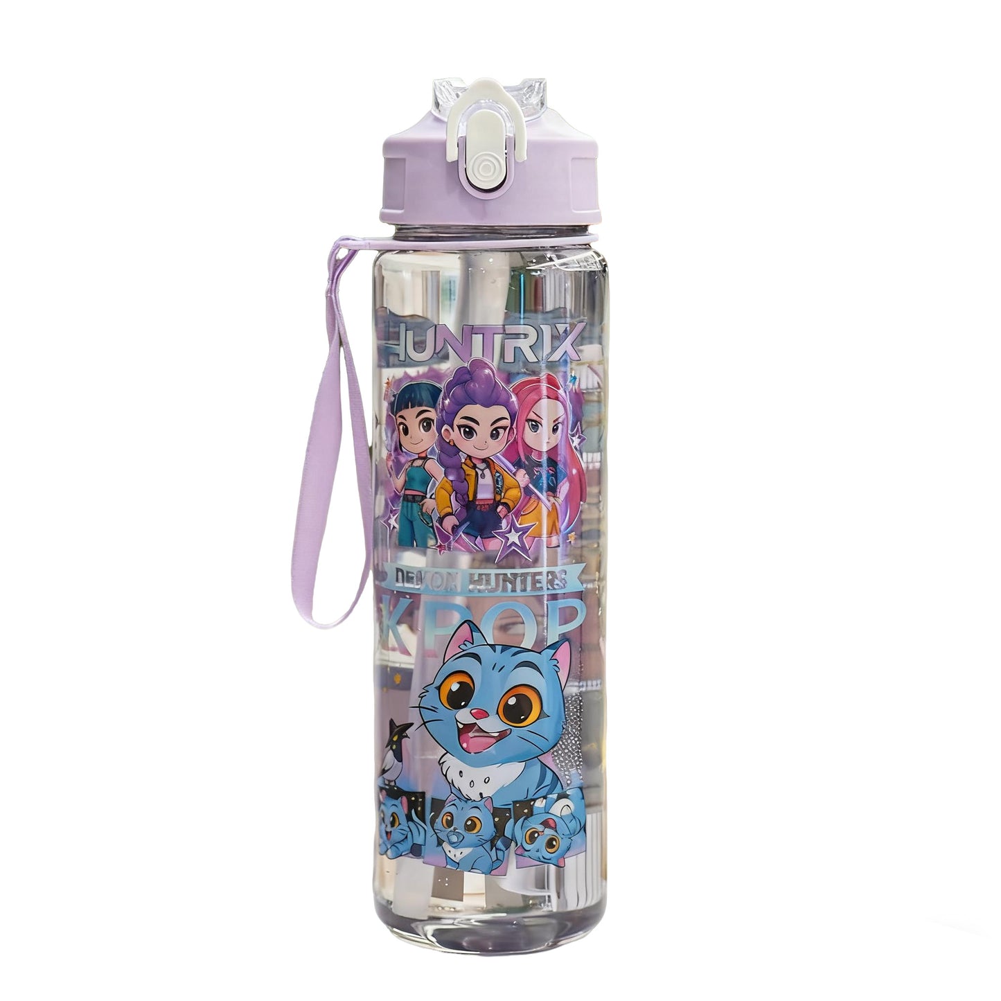 K-POP Demon Hunter Children’s Straw Water Cup Portable Plastic Drinking Bottle 24Oz