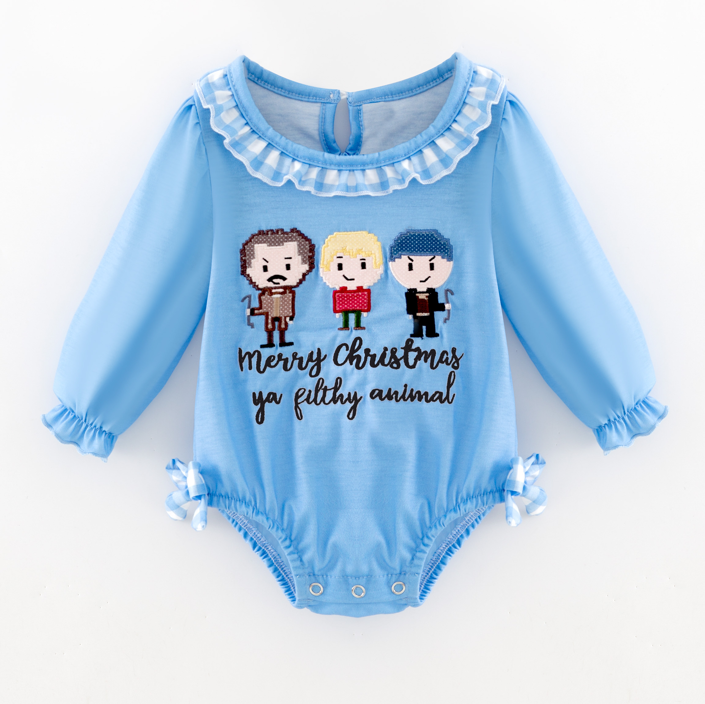 "Merry Christmas Ya Filthy Animal" Kids Christmas Embroidery Clothes
