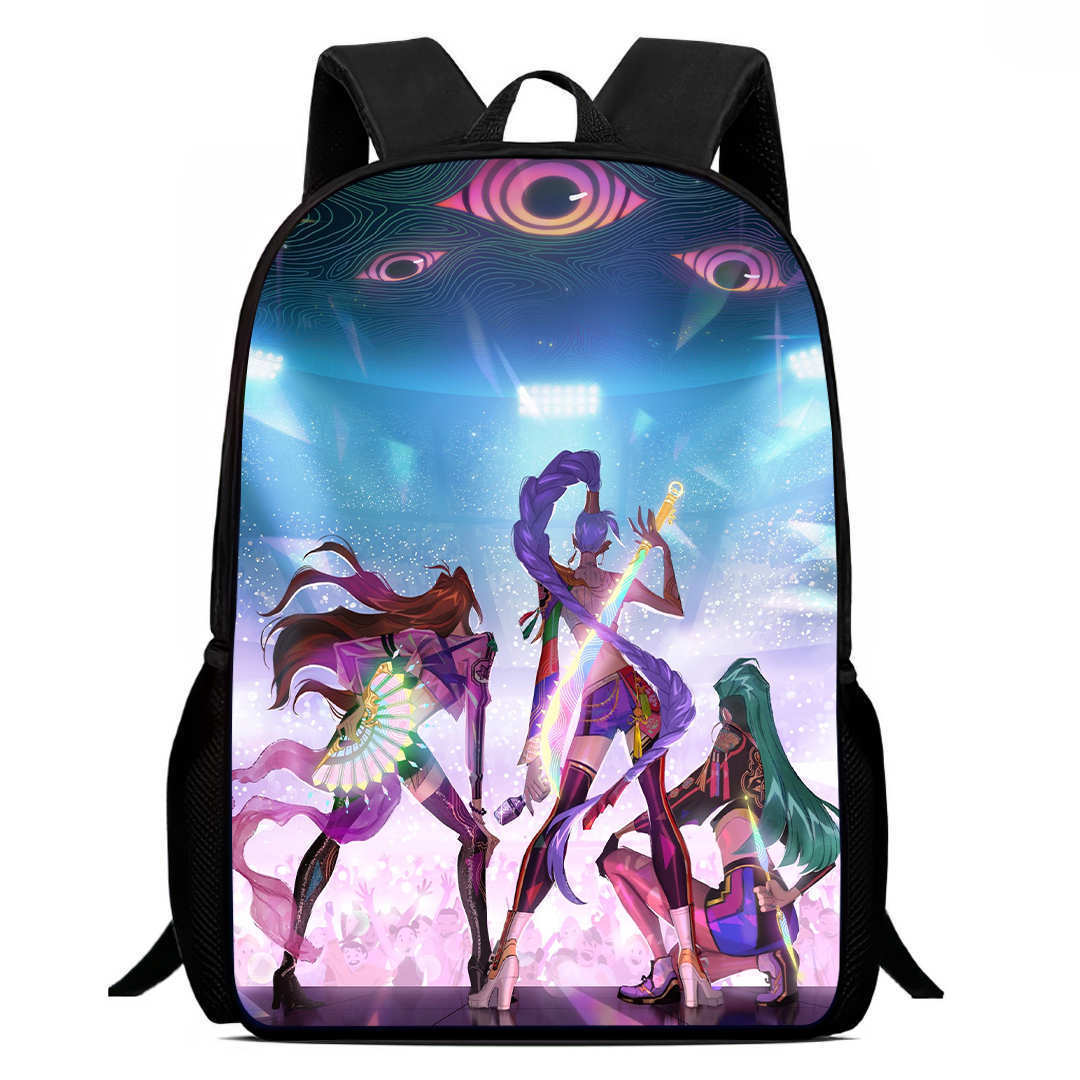 K-pop Demon Hunters Trendy Print Large Backpack Back To School Bag