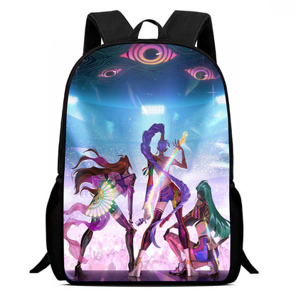 K-pop Demon Hunters Trendy Print Large Backpack Back To School Bag