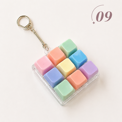 9-Key Mechanical Keyboard Fidget Keychain Clicky Sensory Stress Relief Keychain