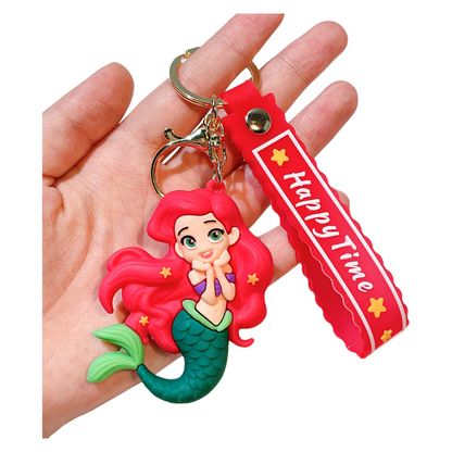 Cute Cartoon Princess Backpack Charm – Soft Silicone Keychain for Bags & Car Keys