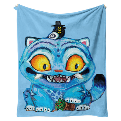 Kpop Demon Hunters Saja Boys Plush Throw Blanket, Flannel Nap Blanket for Sofa or Bed