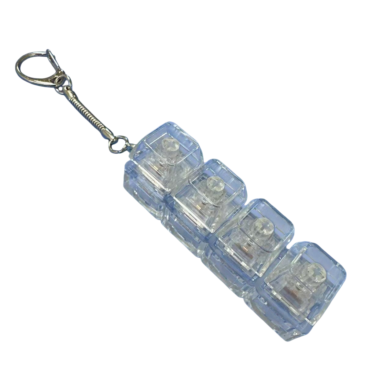 Transparent Click Button Fidget Keychain Stress Relief Multiple Colors