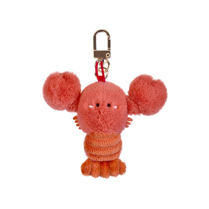 Cartoon Seafood Plush Keychain Sea Animal Stuffed Bag Charm Pendant  Keyring Accessory