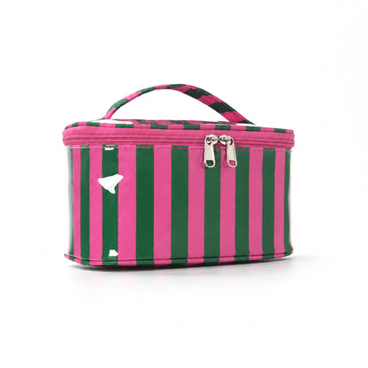 PVC Striped Waterproof Clear Cosmetic Bag Makeup Travel Toiletry Organizer Carry Pouch