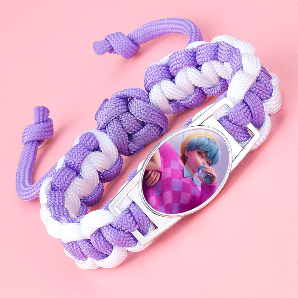 K-pop Demon Hunter Bracelet Woven Adjustable Handwoven Dopamine Style Kids Jewelry