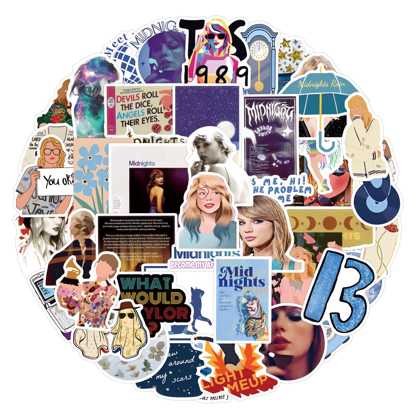 Taylor Swift Sticker Pack The Life of a Showgirl Album Graffiti Stickers Concert & Album Collection Laptop/Luggage Decals