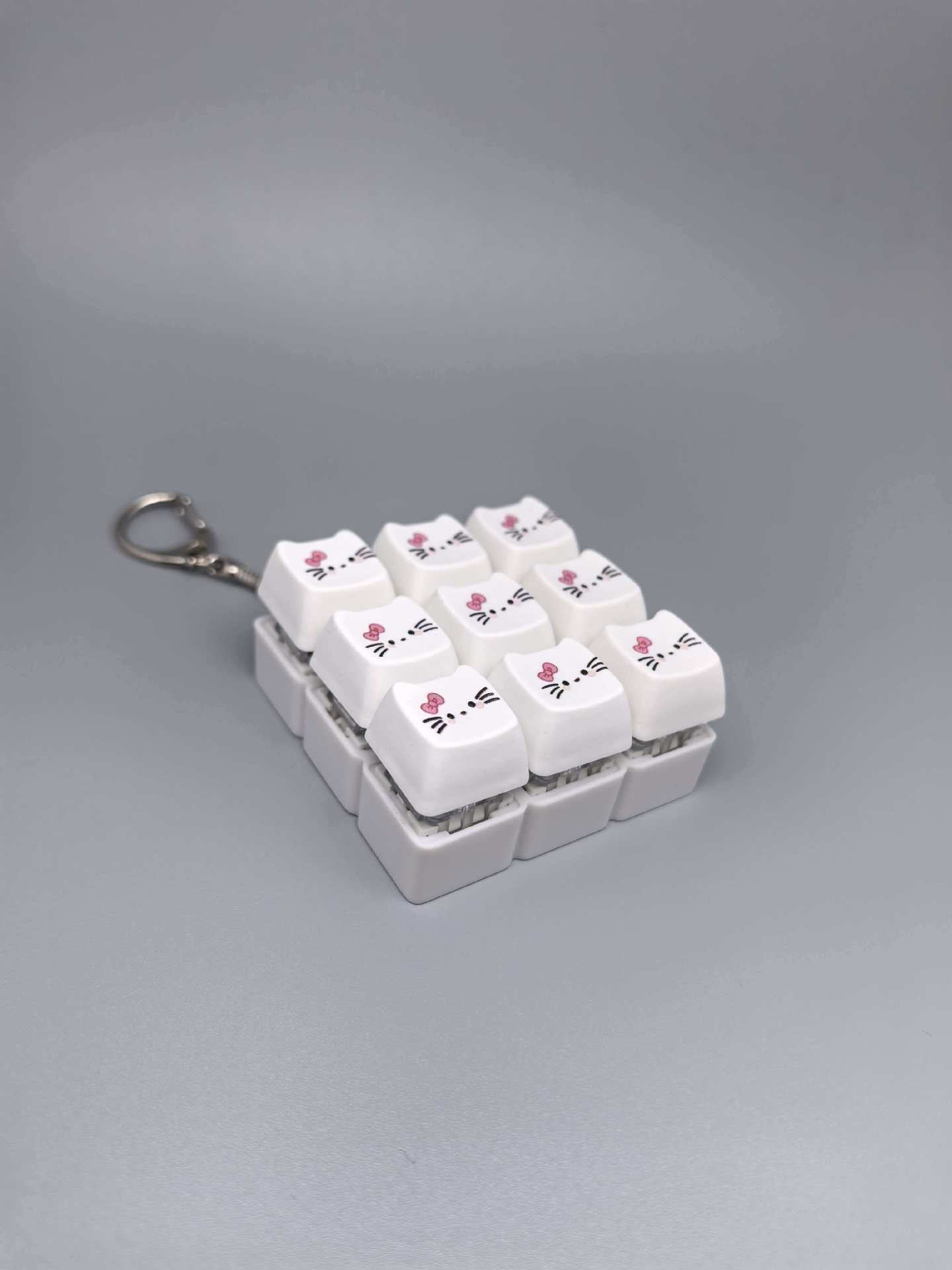 Cat Keycap Fidget Keychain Keyboard Key Popper Stress Relief Toy, Fun Desk Accessory & Gift