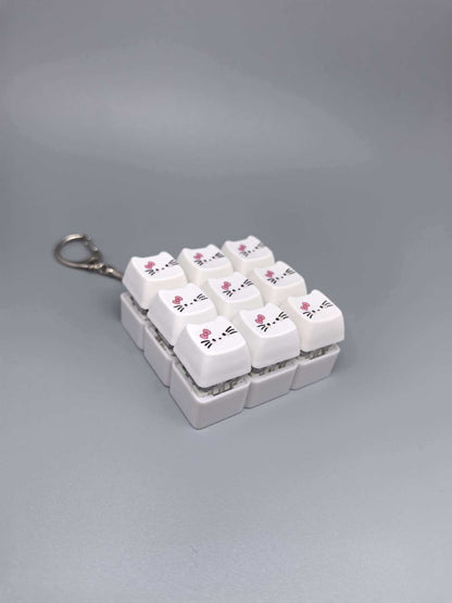 Cat Keycap Fidget Keychain Keyboard Key Popper Stress Relief Toy, Fun Desk Accessory & Gift