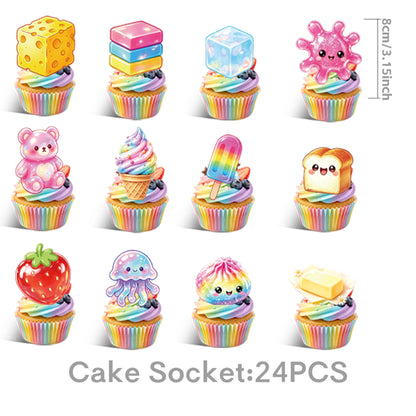 Kawaii Squishy Toy Themed Birthday Party Supplies – Cute Cartoon Paper Plates, Cups, Napkins, Tablecloth & Decorations