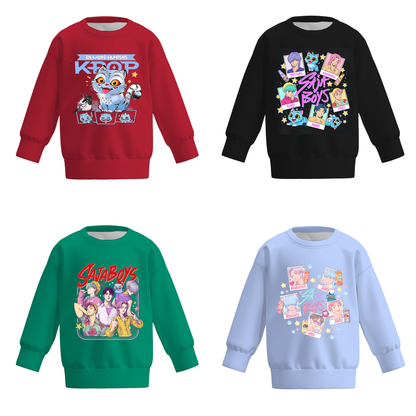 2025 Fall Boys Kpop Demon Hunters Print Milk Silk Sweatershirt