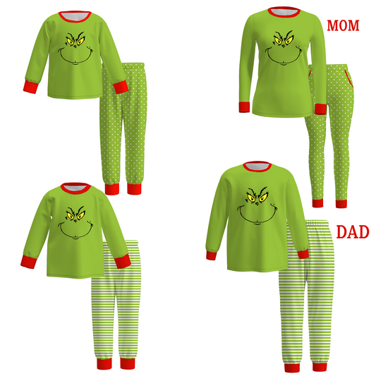 2025 Christmas Family Matching Pajamas Set– Grinch Print