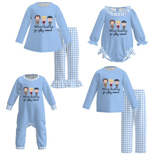 "Merry Christmas Ya Filthy Animal" Kids Christmas Embroidery Clothes