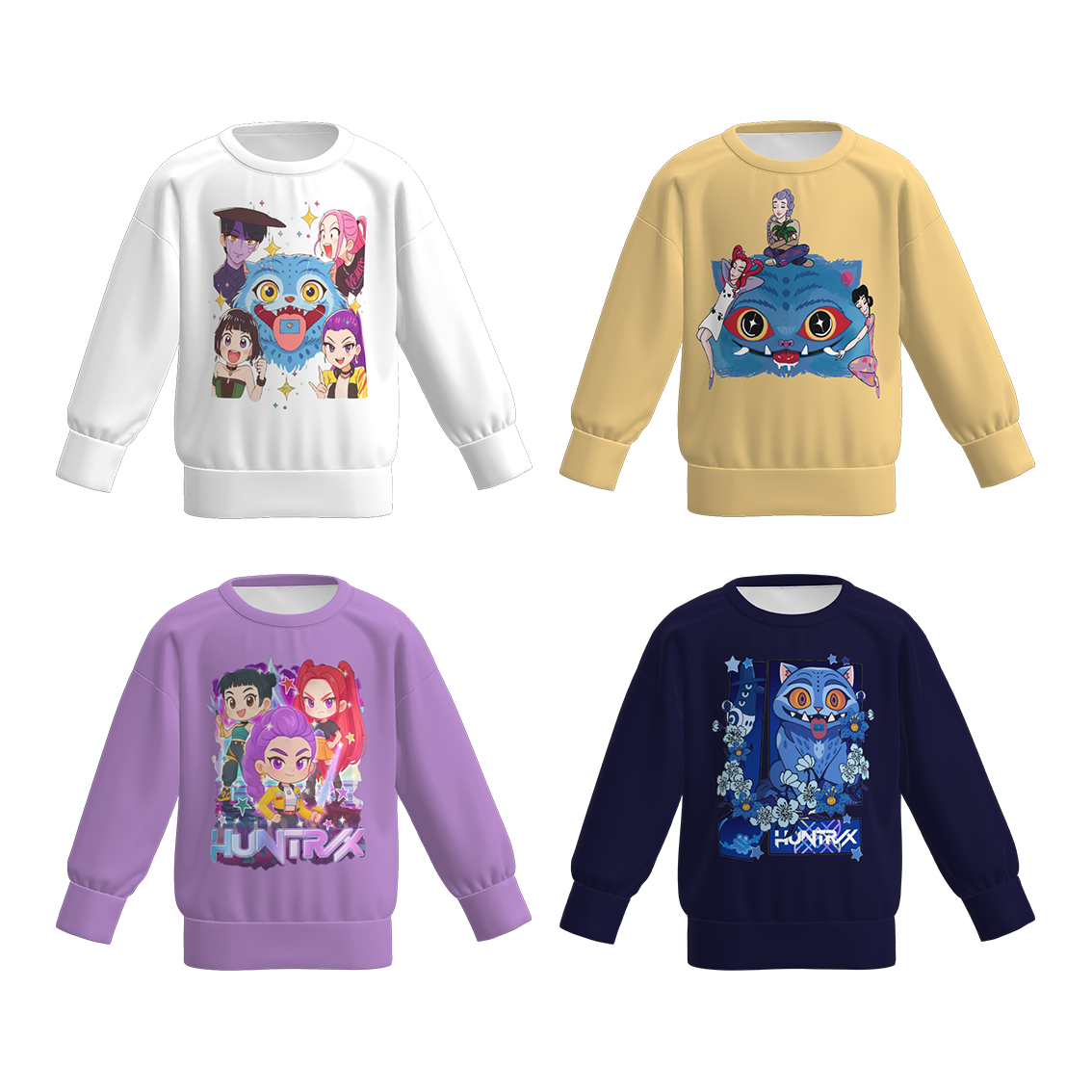 Girls Fall Kpop Demon Hunters Print Long Sleeves Top