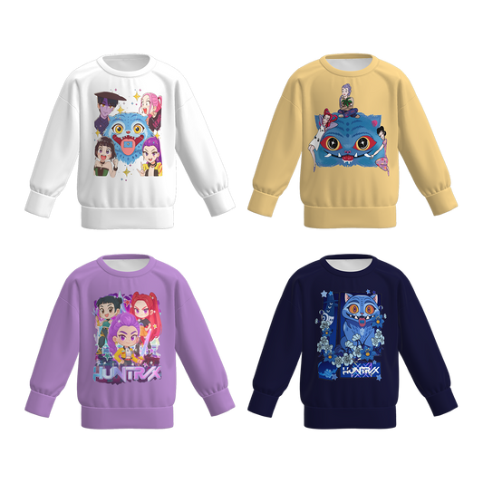 Girls Fall Kpop Demon Hunters Print Long Sleeves Top
