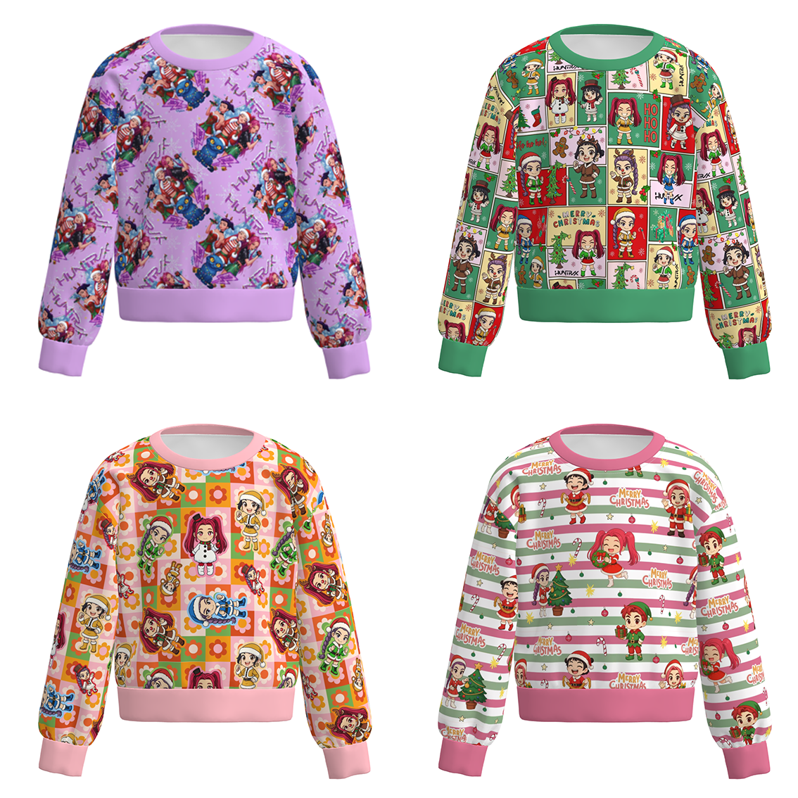 Girls Winter Kpop Demon Hunter Print Cartoon Fashion Sweatshirts