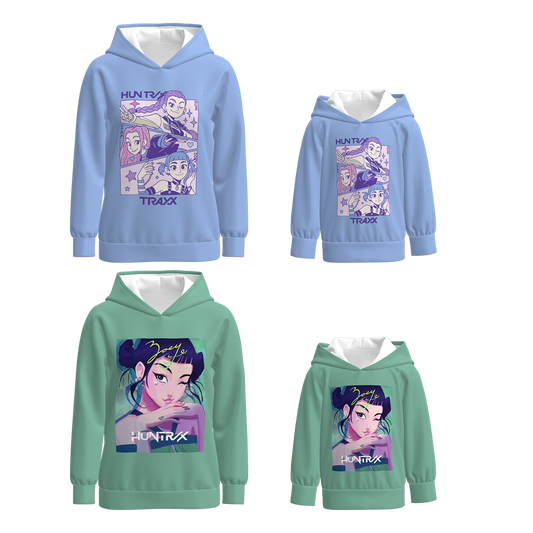 Mommy And Me Kpop Demon Hunter Print Fall Milk Silk Tops