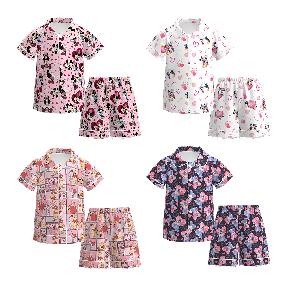 2026 Valentine's Day Cartoon Fashion Short Pajamas Set