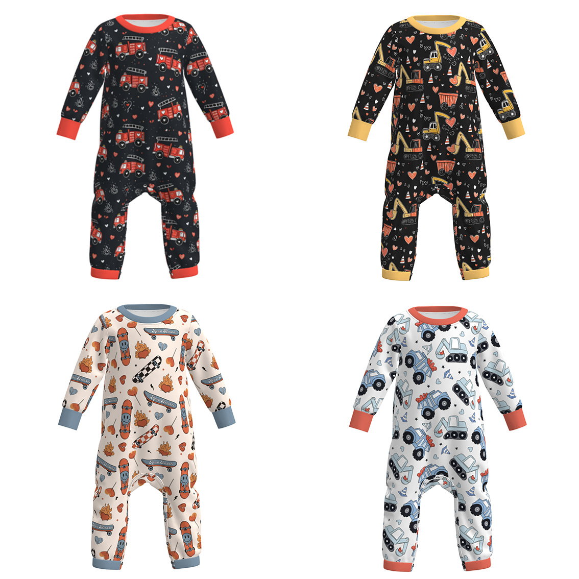 Valentine's Day Baby Boy Cute Print Romper Collection