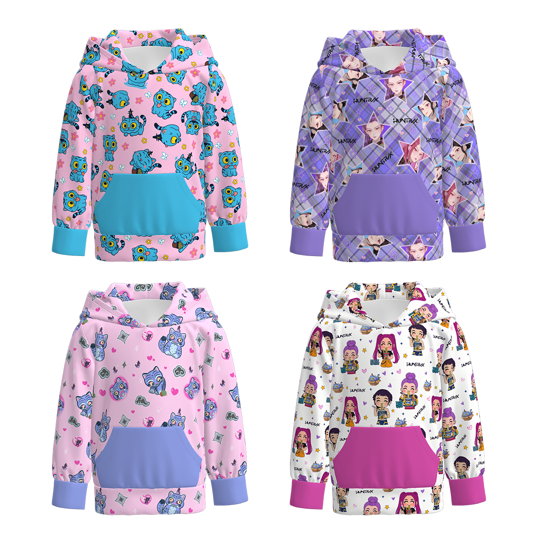 Girls Fall Kpop Demon Hunters Pocket Milk Silk Hoodies