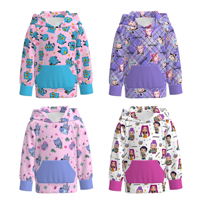 Girls Fall Kpop Demon Hunters Pocket Milk Silk Hoodies