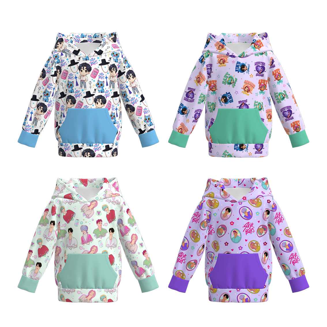 Boys Fall Kpop Demon Hunters Pocket Milk Silk Hoodies
